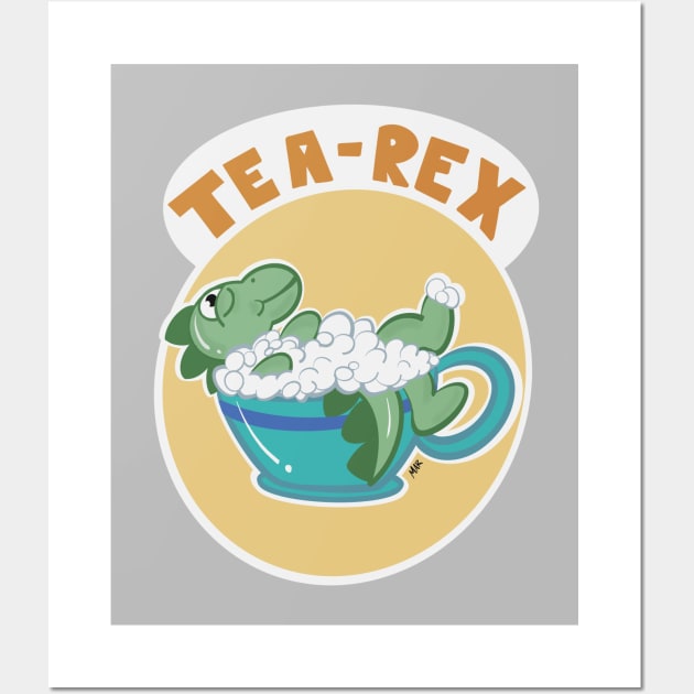 Tea-rex is taking a bubble bath Wall Art by MARofcreativity